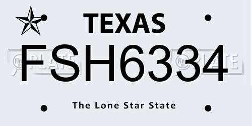 FSH6334 Texas License Plate