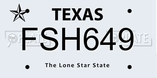 FSH649 Texas License Plate