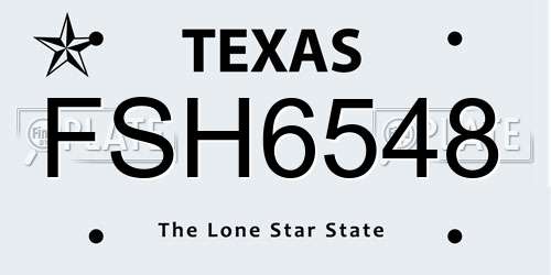 FSH6548 Texas License Plate