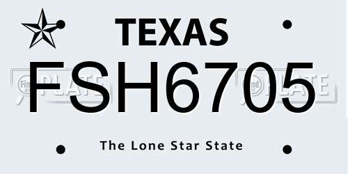 FSH6705 Texas License Plate