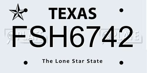 FSH6742 Texas License Plate