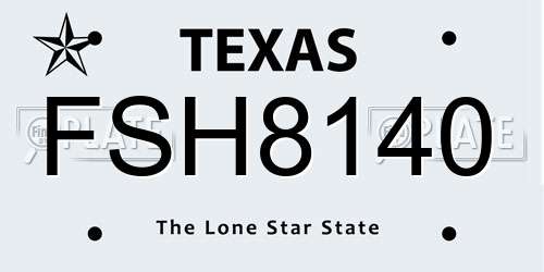 FSH8140 Texas License Plate