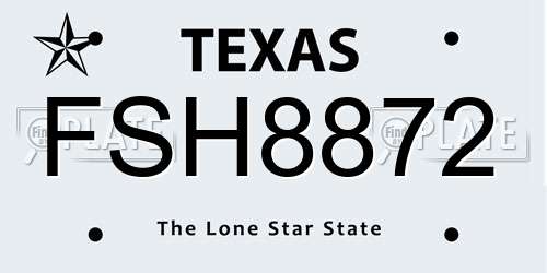 FSH8872 Texas License Plate