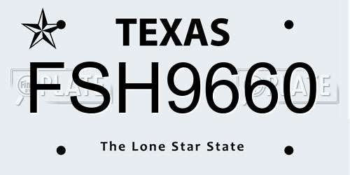 FSH9660 Texas License Plate