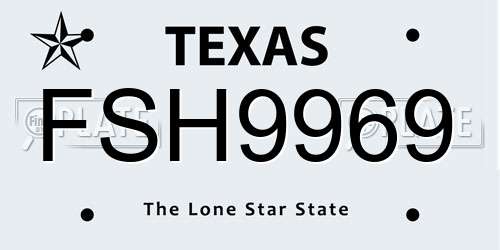 FSH9969 Texas License Plate