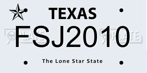 FSJ2010 Texas License Plate