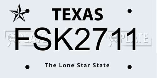 FSK2711 Texas License Plate