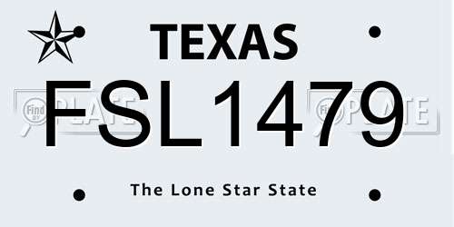 FSL1479 Texas License Plate