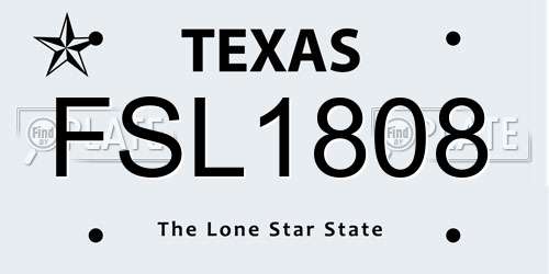 FSL1808 Texas License Plate