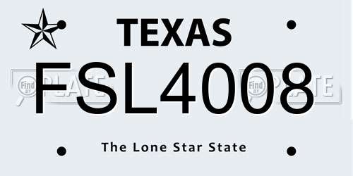 FSL4008 Texas License Plate