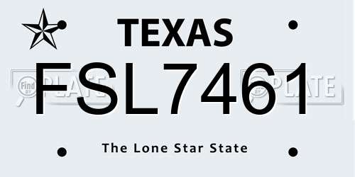 FSL7461 Texas License Plate