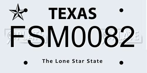 FSM0082 Texas License Plate