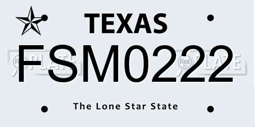 FSM0222 Texas License Plate