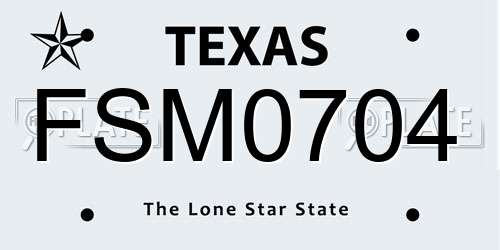 FSM0704 Texas License Plate