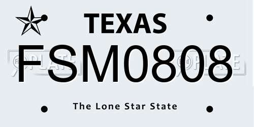 FSM0808 Texas License Plate