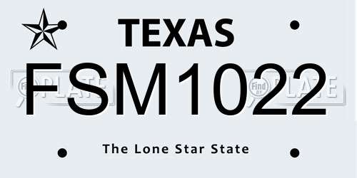 FSM1022 Texas License Plate