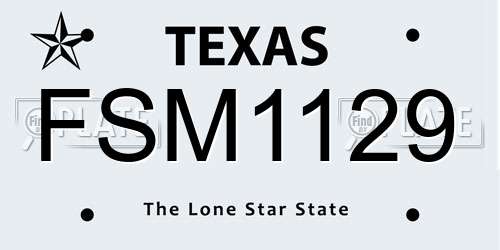 FSM1129 Texas License Plate