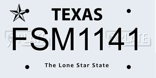 FSM1141 Texas License Plate