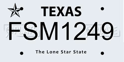 FSM1249 Texas License Plate
