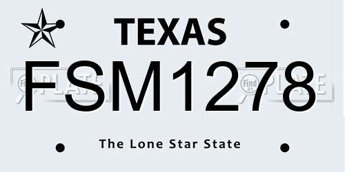 FSM1278 Texas License Plate