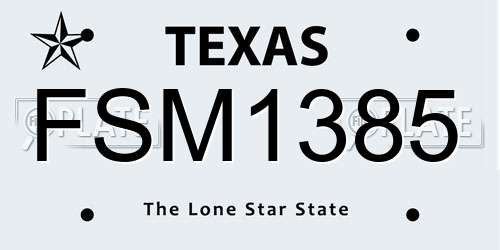 FSM1385 Texas License Plate