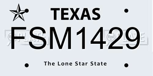 FSM1429 Texas License Plate