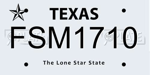 FSM1710 Texas License Plate