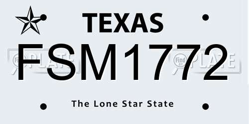 FSM1772 Texas License Plate