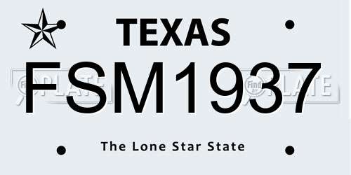 FSM1937 Texas License Plate