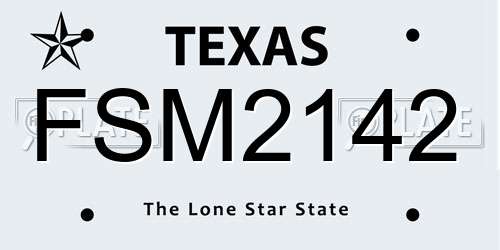 FSM2142 Texas License Plate
