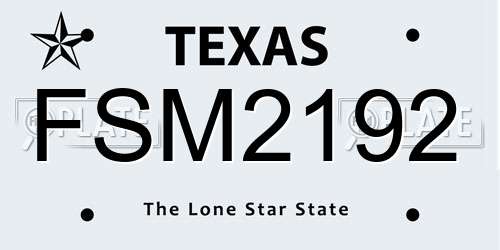 FSM2192 Texas License Plate