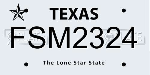FSM2324 Texas License Plate