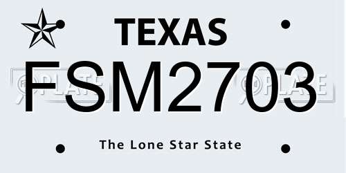 FSM2703 Texas License Plate