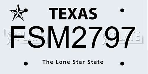 FSM2797 Texas License Plate