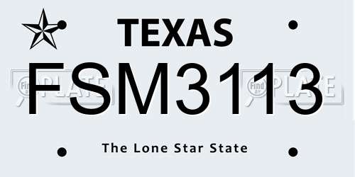 FSM3113 Texas License Plate