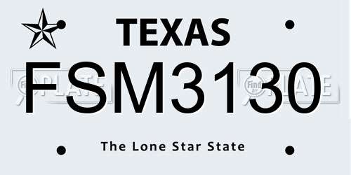 FSM3130 Texas License Plate