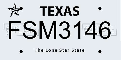 FSM3146 Texas License Plate