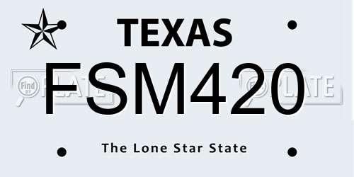 FSM420 Texas License Plate