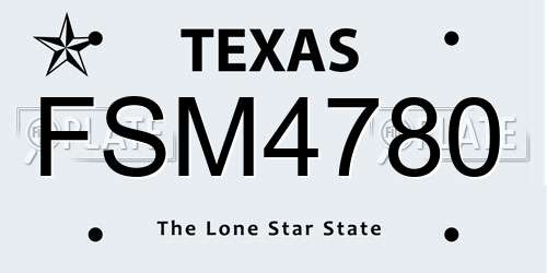 FSM4780 Texas License Plate