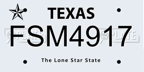 FSM4917 Texas License Plate