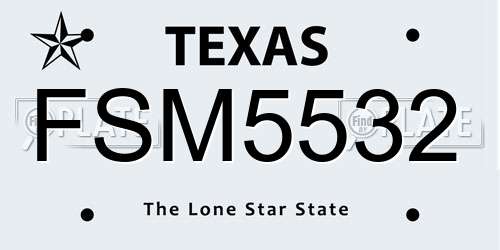 FSM5532 Texas License Plate