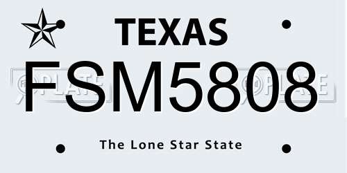 FSM5808 Texas License Plate