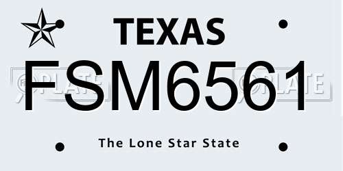 FSM6561 Texas License Plate