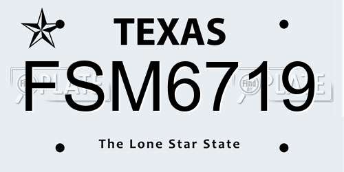 FSM6719 Texas License Plate