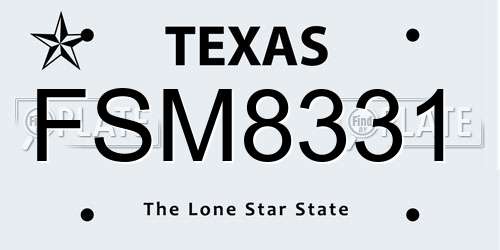 FSM8331 Texas License Plate