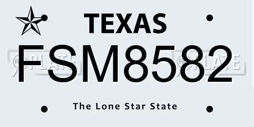 FSM8582 Texas License Plate