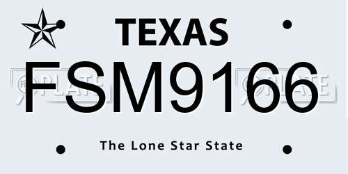 FSM9166 Texas License Plate