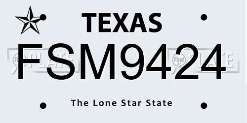FSM9424 Texas License Plate