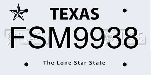 FSM9938 Texas License Plate