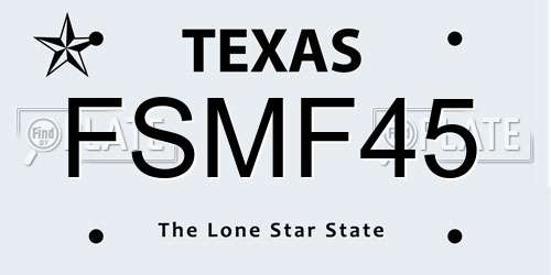 FSMF45 Texas License Plate